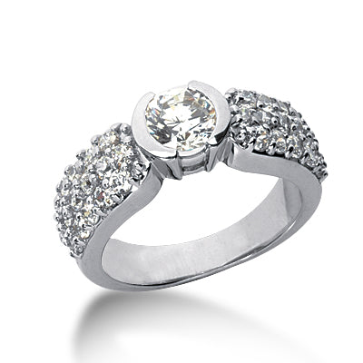 Modern Pave Engagement Ring Setting - Moijey Fine Jewelry and Diamonds