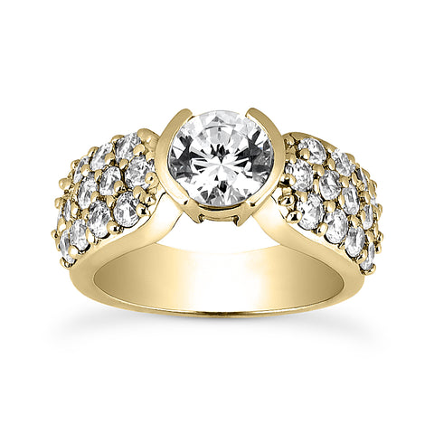 Modern Pave Engagement Ring Setting - Moijey Fine Jewelry and Diamonds