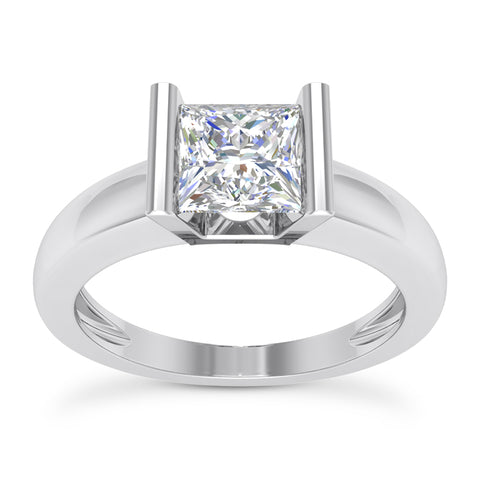 Princess Tension Solitaire Engagement Ring Setting (5.5mm) - Moijey Fine Jewelry and Diamonds