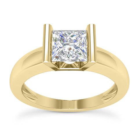 Princess Tension Solitaire Engagement Ring Setting (5.5mm) - Moijey Fine Jewelry and Diamonds