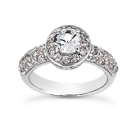 Sweet Pave Halo Engagement Ring - Moijey Fine Jewelry and Diamonds