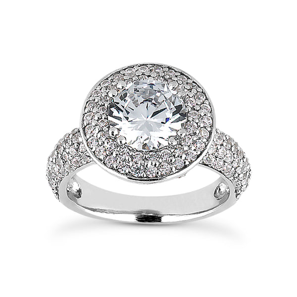 Dramatic Pave Halo Engagement Ring - Moijey Fine Jewelry and Diamonds