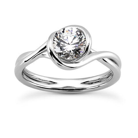 Ribbon Solitaire Engagement Ring Setting - Moijey Fine Jewelry and Diamonds