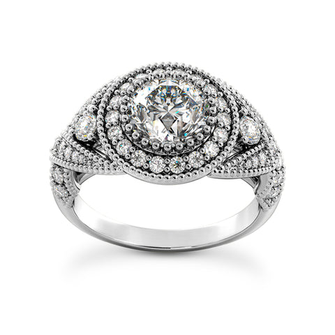 Glamorous Halo Engagement Ring - Moijey Fine Jewelry and Diamonds