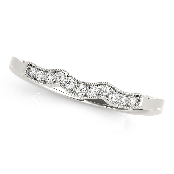 Curved Milgrain Wedding Band
