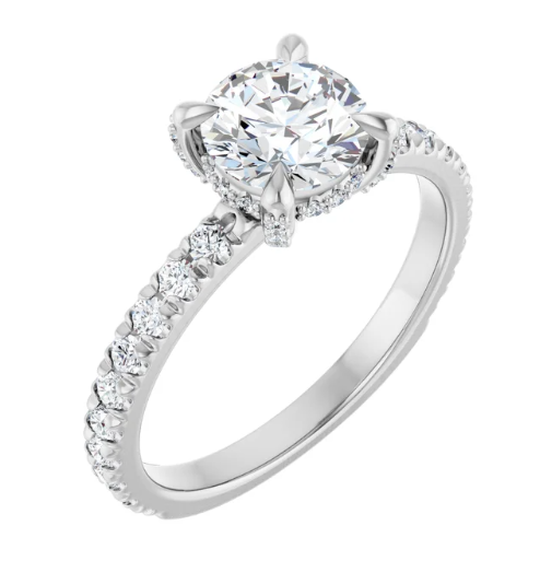 Accented Halo Engagement Ring