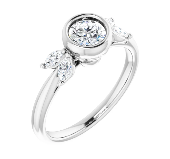 Round Bezel-Set Engagement Ring