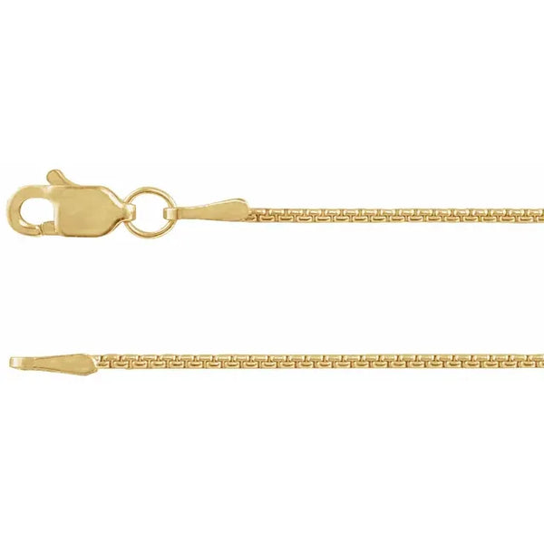14K Yellow Gold Rounded Box 20" Chain