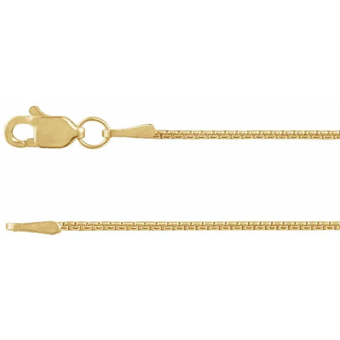 14K Yellow Gold Rounded Box 20" Chain