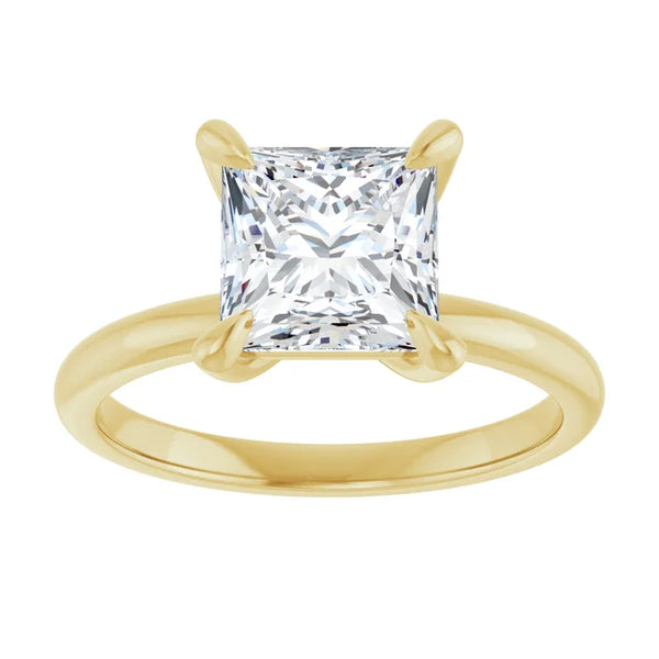 14K Yellow Gold Princess Solitaire Engagement Ring