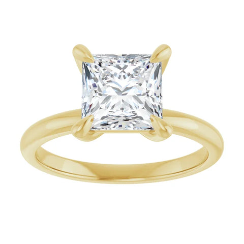 14K Yellow Gold Princess Solitaire Engagement Ring
