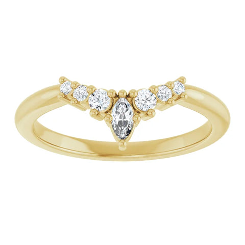 14K Yellow 4 x 2 mm Marquise Contour Band Mounting