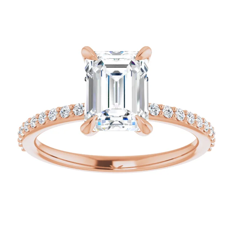 Rose Gold Radiant Cut Engagement Ring