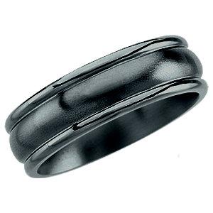 Grooved Black Titanium Band - Moijey Fine Jewelry and Diamonds