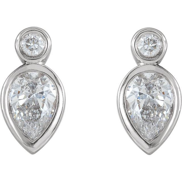 1/3 CTW Diamond Bezel-Set Earrings