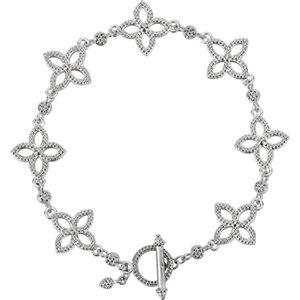 Sterling Silver Floral-Inspired 7.5" Bracelet - Moijey Fine Jewelry and Diamonds