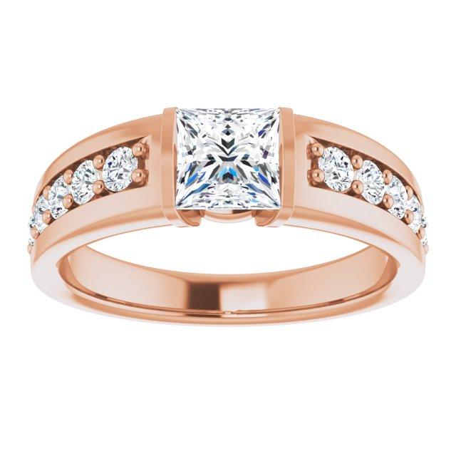 14k 5x5 mm Princess Cut Engagement Ring