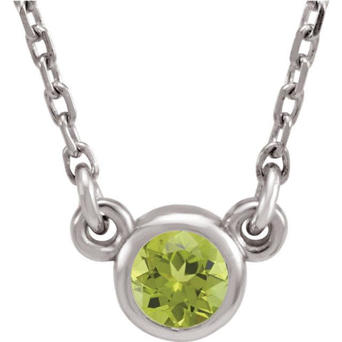 Peridot Bezel-Set Necklace (4mm) - Moijey Fine Jewelry and Diamonds