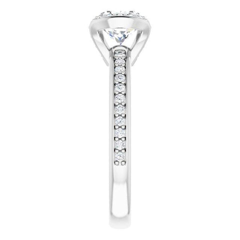 14k Bezel Halo Engagement Ring - Moijey Fine Jewelry and Diamonds