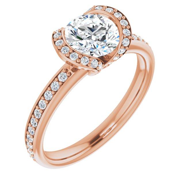 14k Bezel Halo Engagement Ring - Moijey Fine Jewelry and Diamonds