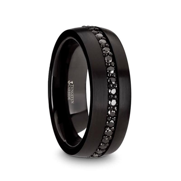 Black Tungsten Ring with Black Sapphires - Moijey Fine Jewelry and Diamonds
