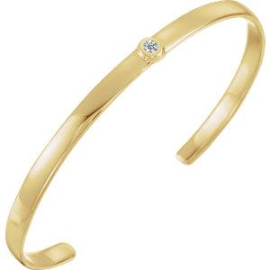 14K Yellow 1/10 CTW Diamond 8" Cuff Bracelet - Moijey Fine Jewelry and Diamonds
