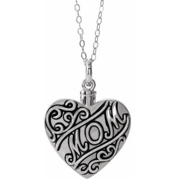 Sterling Silver Mom 18" Ash holder - Moijey Fine Jewelry and Diamonds