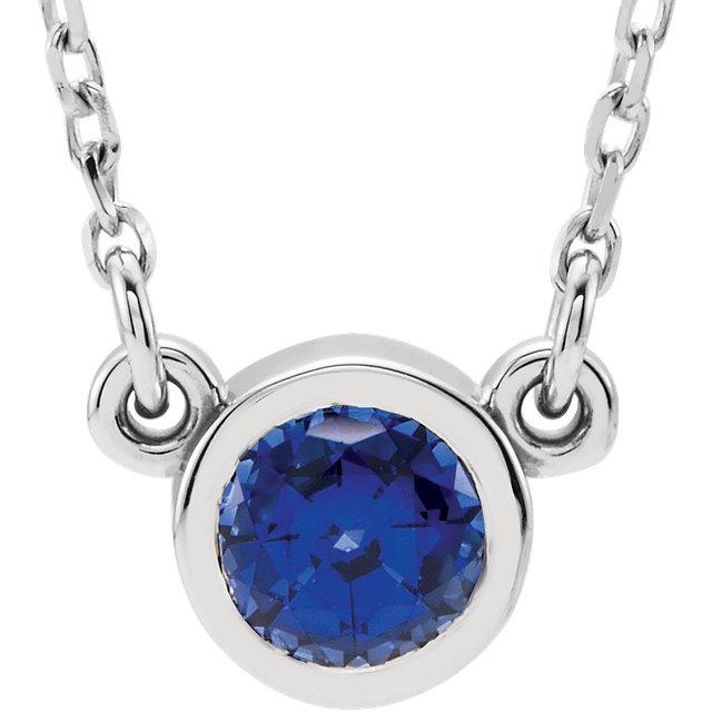 Bezel-Set Blue Sapphire Necklace