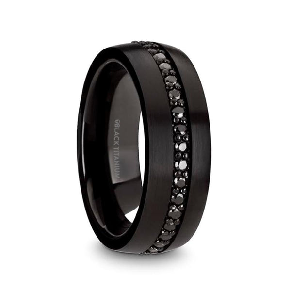 Black Titanium Ring with Black Sapphires