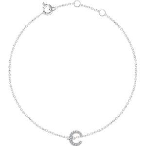 14K White .04 CTW Diamond Initial "C" 6-7" Bracelet - Moijey Fine Jewelry and Diamonds