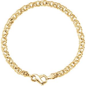 14K Yellow Solid Double Link Charm Bracelet - Moijey Fine Jewelry and Diamonds