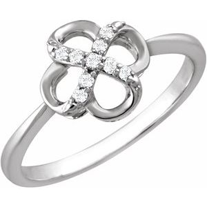 Sterling Silver .08 CTW Natural Diamond Ring