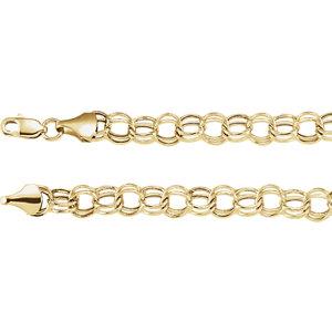 14K Yellow 7.9mm Double Link Charm 8" Bracelet - Moijey Fine Jewelry and Diamonds
