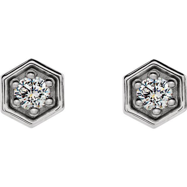 Hexagon Diamond Stud Earrings - Moijey Fine Jewelry and Diamonds