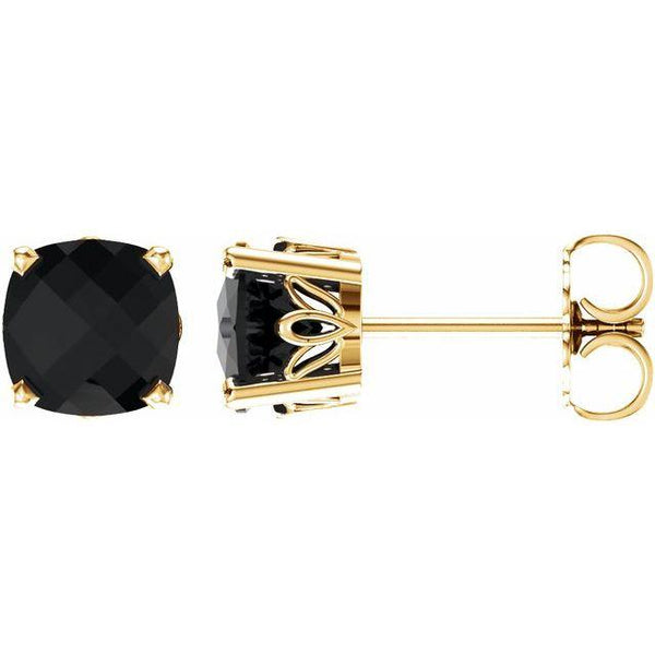 Black Onyx Earrings in 14K.Yellow Gold - Moijey Fine Jewelry and Diamonds