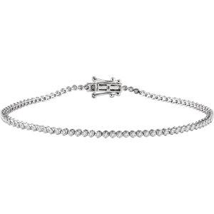 14K White 9/10 CTW Diamond 7" Line Bracelet - Moijey Fine Jewelry and Diamonds
