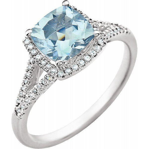 Aquamarine & Diamond Dinner Ring