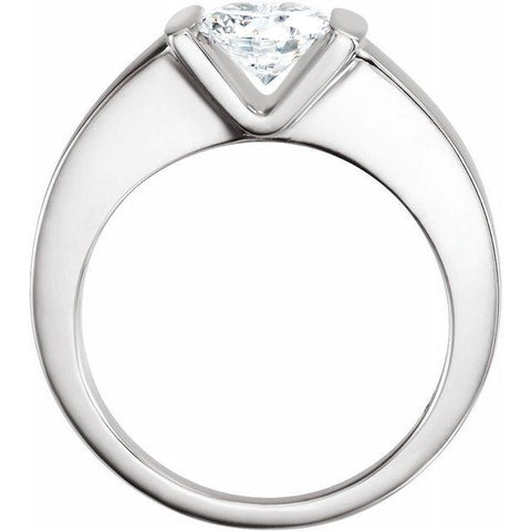Round Solitaire Bar-Set Engagement Ring Setting
