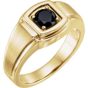 Men's Solitaire Onyx Ring