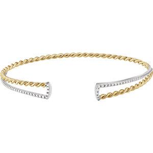 14K Yellow & White Twisted Rope Cuff Bracelet - Moijey Fine Jewelry and Diamonds