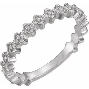 Platinum Clover Stackable Ring