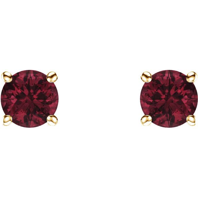 Lightweight Round Mozambique Garnet Earrings (5mm) - Moijey Fine Jewelry and Diamonds