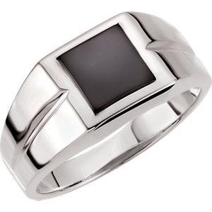 Men's 8mm Square Onyx Ring - Moijey Fine Jewelry and Diamonds