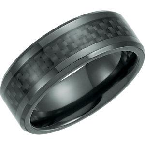 Beveled Black Titanium Band with Black Carbon Fiber Inlay - Moijey Fine Jewelry and Diamonds
