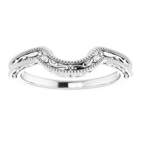 14k White Band for 6.5 mm Round Ring - Moijey Fine Jewelry and Diamonds