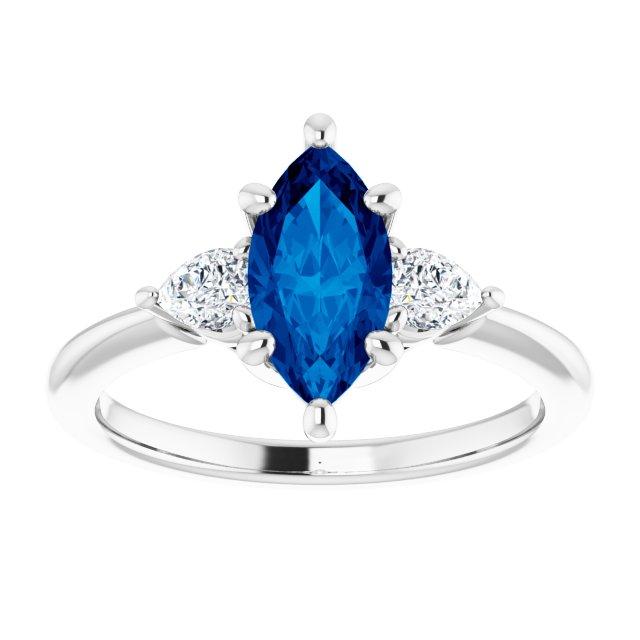 Marquise and Pear-Shaped Three-Stone Diamond Ring Setting