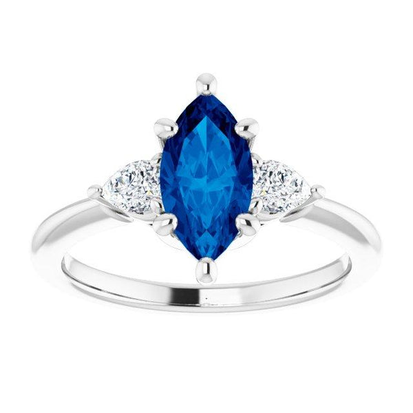 Marquise Three stone Diamond Ring 10x5 mm - Moijey Fine Jewelry and Diamonds