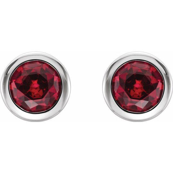 Bezel-Set Ruby Stud Earrings