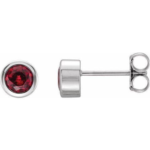 Bezel-Set Ruby Stud Earrings