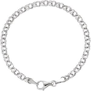 14K White 3.75mm Solid 7" Charm Bracelet - Moijey Fine Jewelry and Diamonds
